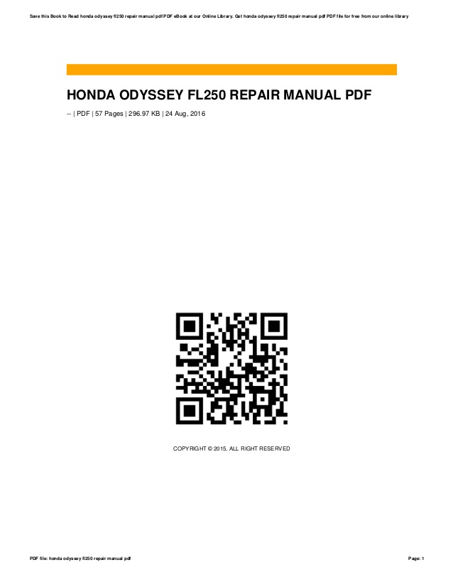 Honda odyssey fl250 for sale