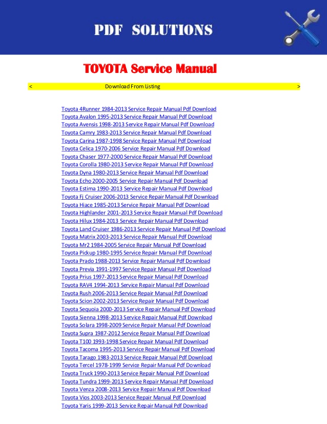 1999 toyota sienna repair manual pdf